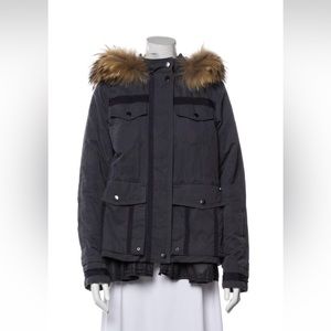 Stunning fur hooded utility jacket